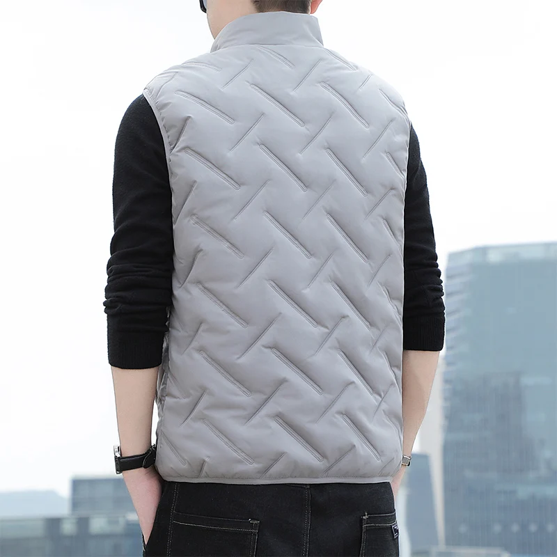 2021 NEW Down Cotton Vest Boys' Light And Thin With Campshoulder Autumn And Winter Men'S Coat Korean Fashion Handsome Youth