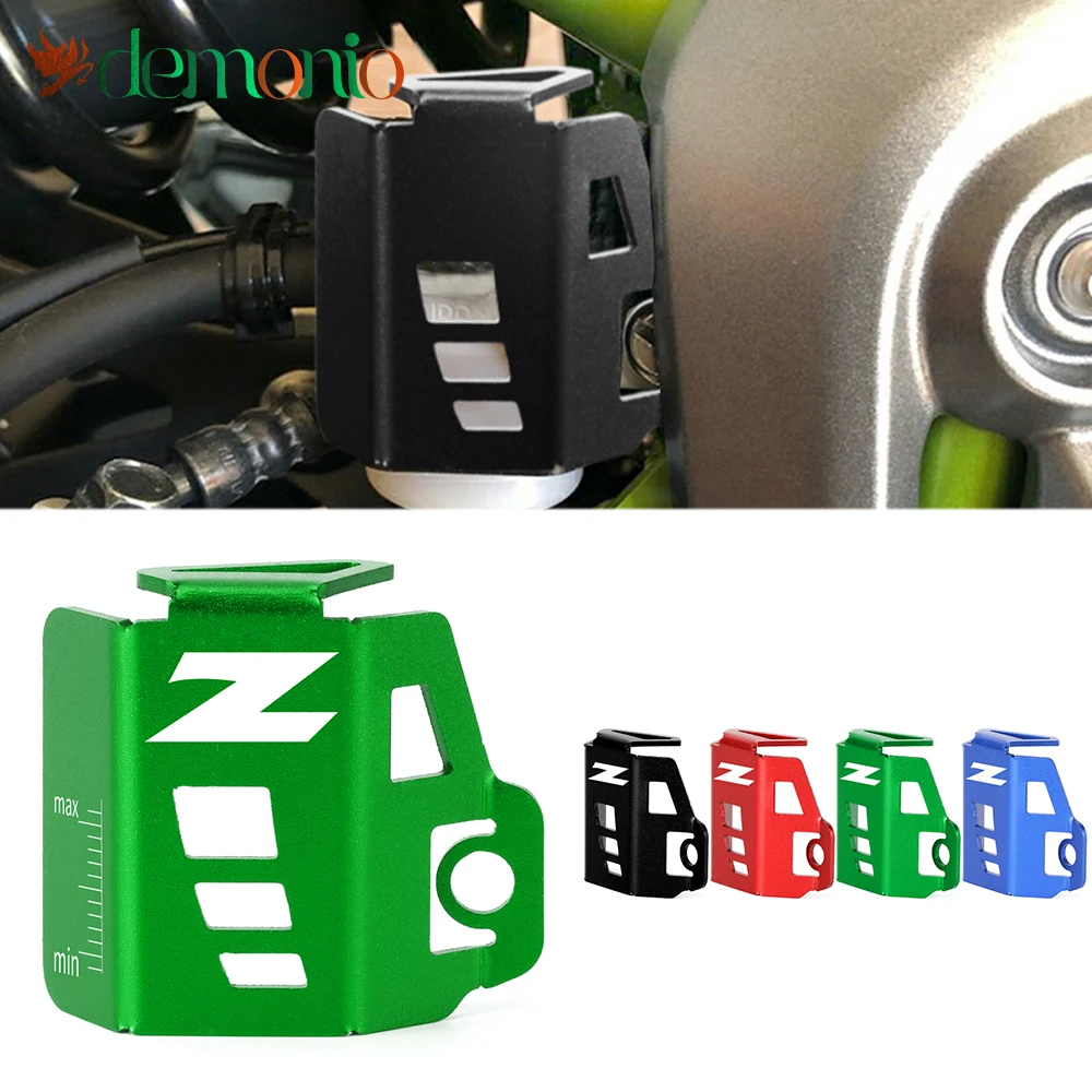 

CNC Aluminum Rear Brake Fluid Reservoir Guard Cover Falling Protection Motorcycle Accessories For Kawasaki Z400 Z750 Z800 Z900