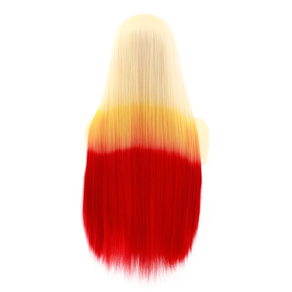 V'NICE светло желтый красный кружевной передний парик Ombre Glueless Синтетические