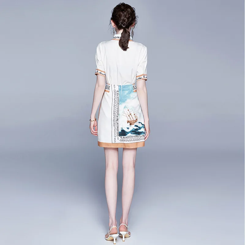 Verano fresco traje impreso faldas mujeres 2 piezas de alta cintura de dos piezas Streetwear Bodycon Oficina negocio vaina Vestido