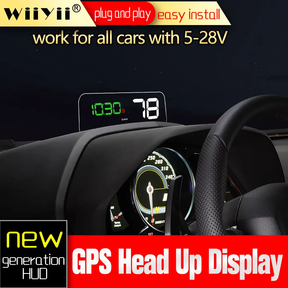 Автомобильный проектор WiiYii T900 Mirror HUD obd2 проекция скорости перенапряжения