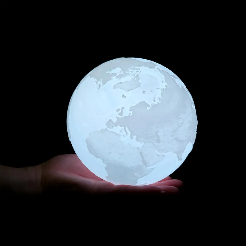 Светодиодный ночник с 3D рисунком земли лампа зарядкой и сенсорным управлением 16