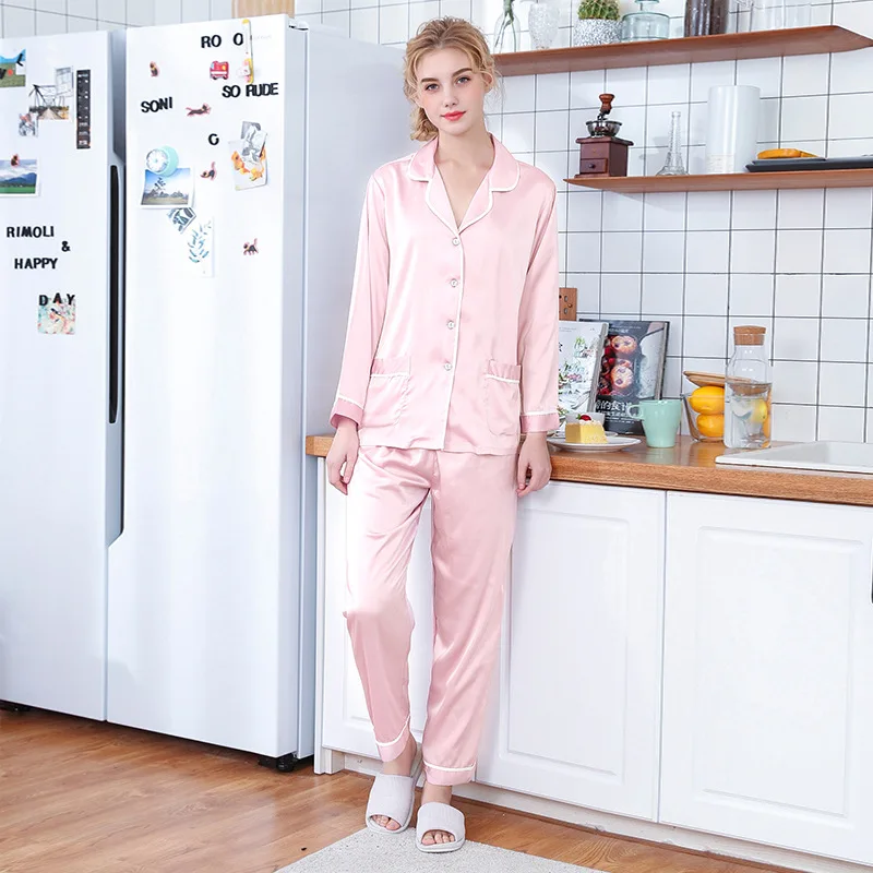 Пижамный комплект для мужчин и женщин однотонная одежда сна из искусственного