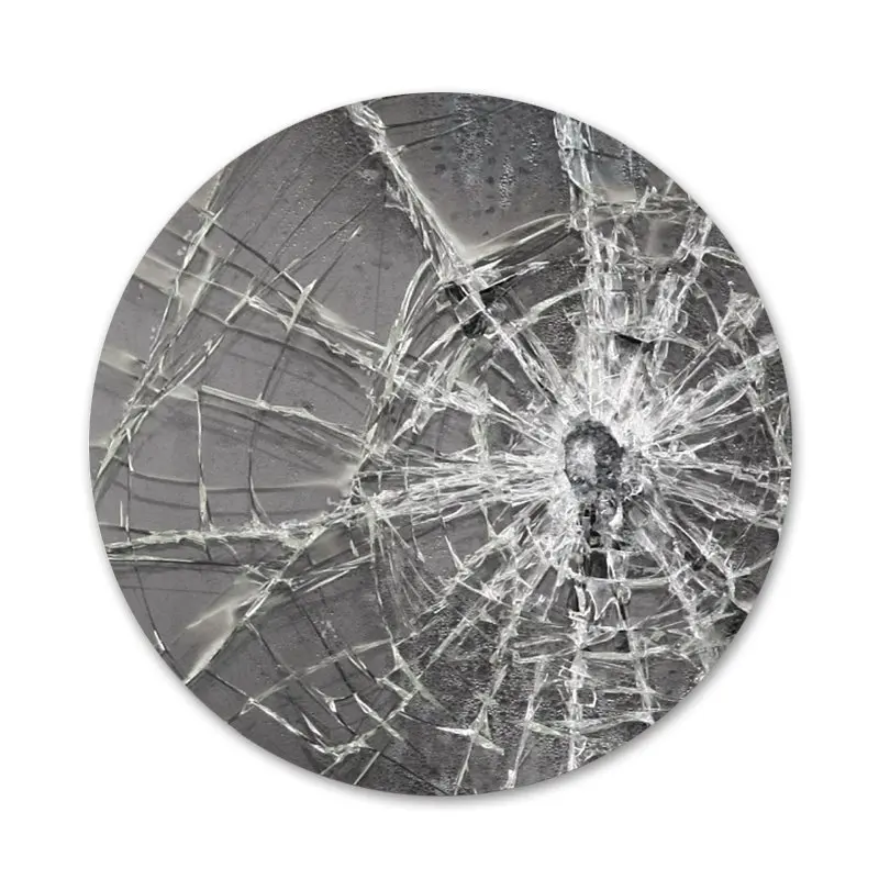 Значок со значками из сломанного стекла металлические значки для телефона