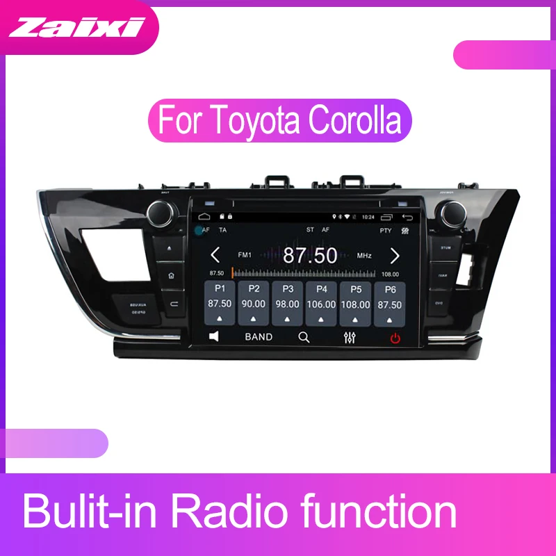 Автомобильный мультимедийный плеер ZaiXi 2 DIN сенсорный экран Android для Toyota Corolla 2013 ~