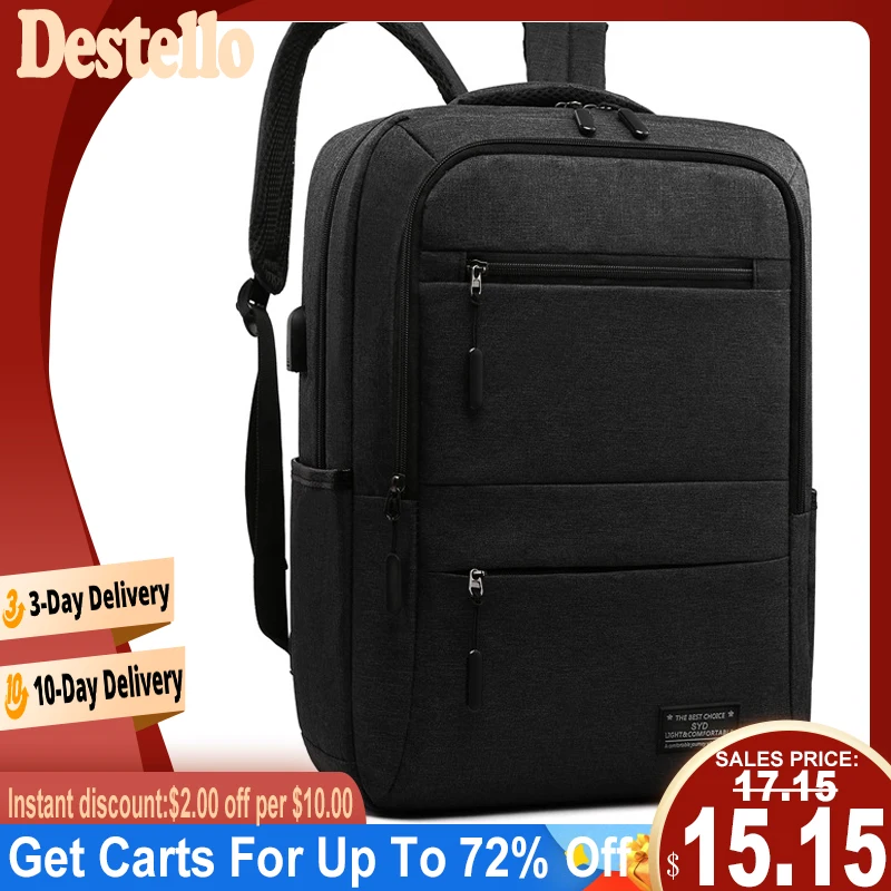 Новый 15 6 дюймовый мужской рюкзак для ноутбука деловой Usb зарядка Компьютерные