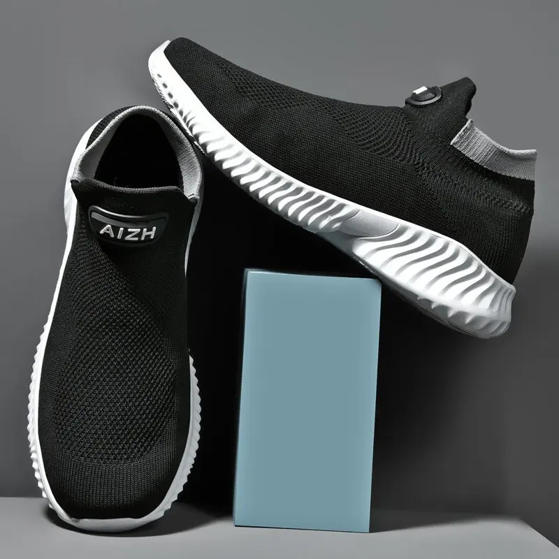

2021 Running Shoes Men Casual Sneakers Slip On Sport Fashion Man Sock Shoe Breathable Comfortable Tenis Sneaker
