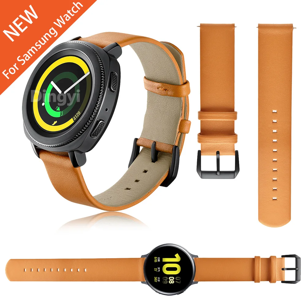 

Amazfit GTS Bip Leather Strap for Samsung Galaxy Watch Active 2/Gear Sport Watchband for Huami GTR 42mm POLAR IGNITE Wrist Band