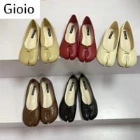 2021 fashion microfiber leather comfy flatswoman flats split toe slippers on soft sole ladies flat shoes shallow mouth boat shoe