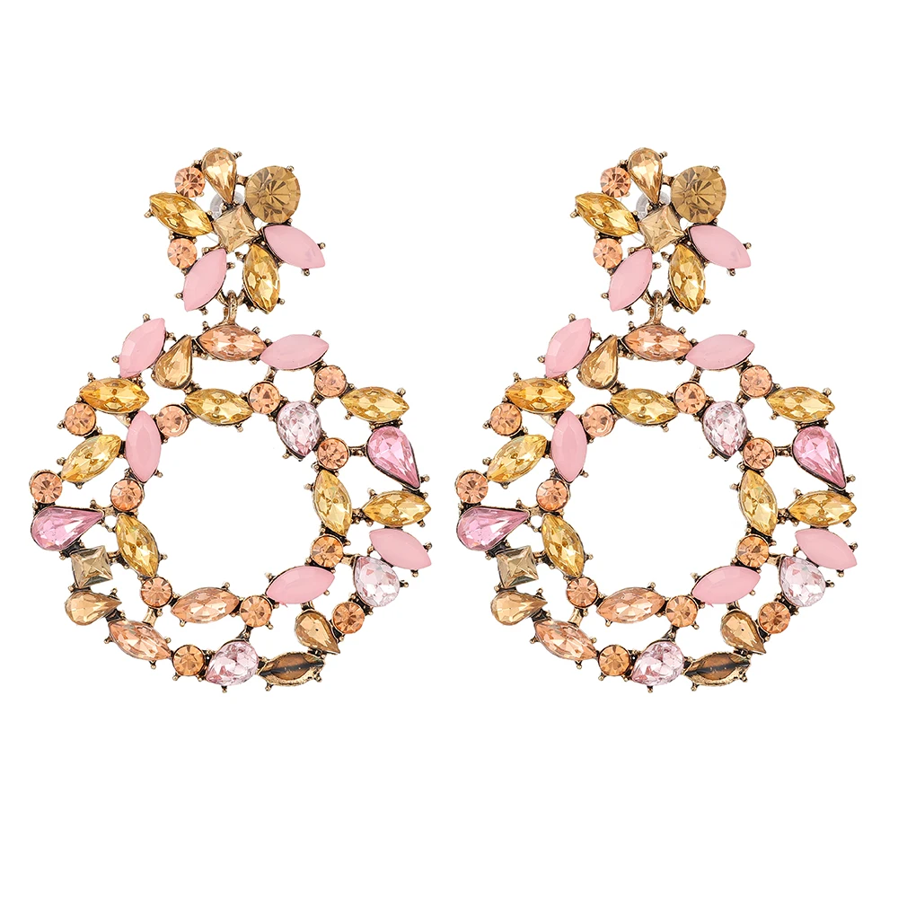 Новые розовые серьги Ztech для женщин ювелирные изделия большая круглая овальная