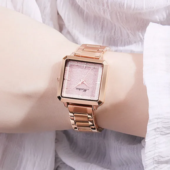 

MEIBIN 2020 Elegant Women's Watches Luxury Brand Square 18K Gold Female Wristwatch Women Quartz Waterproof Classic Geneva Watch