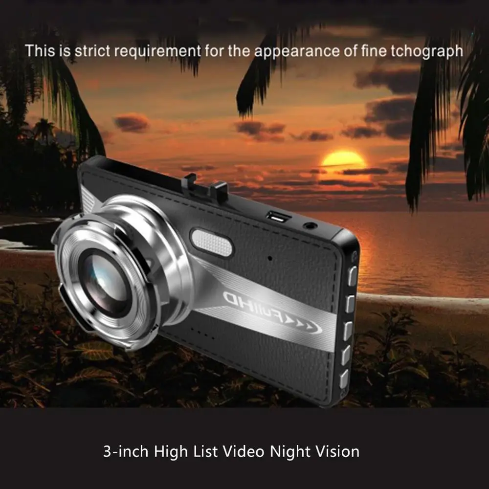 

Wide Wide-angle Seamless Loop Recording Minutes And Seconds Record True Dual Lens Night Vision 2.5d Mirror Driving Recorder