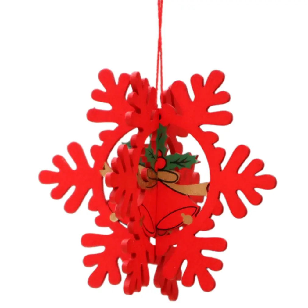 

Wooden Christmas Decorations Laser Hollow Christmas Tree Pendant Wooden Five-pointed Star Bell Snowflake Snowman Pendant
