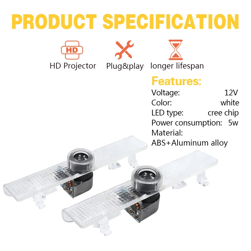 2X светодиодный двери автомобиля лазерный Авто светодиодные лампы Призрак Тень