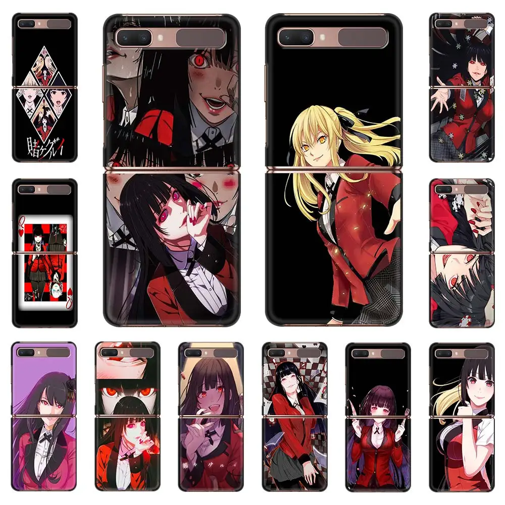 

Phone Case For Samsung Galaxy Z Flip Fold Hard PC Cover For Galaxy ZFlip 5G Mobile Bag Shell Crazy Excitement Anime Kakegurui