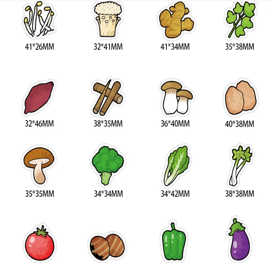 

40Pcs/Set Personalized creative vegetables Graffiti Waterproof Skateboard Travel Suitcase Phone Laptop Luggage Stickers Cute