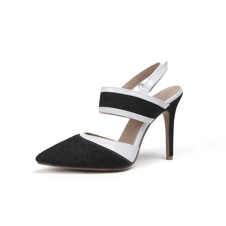 Сандалии женские на высоком каблуке босоножки в стиле пэчворк синие большие