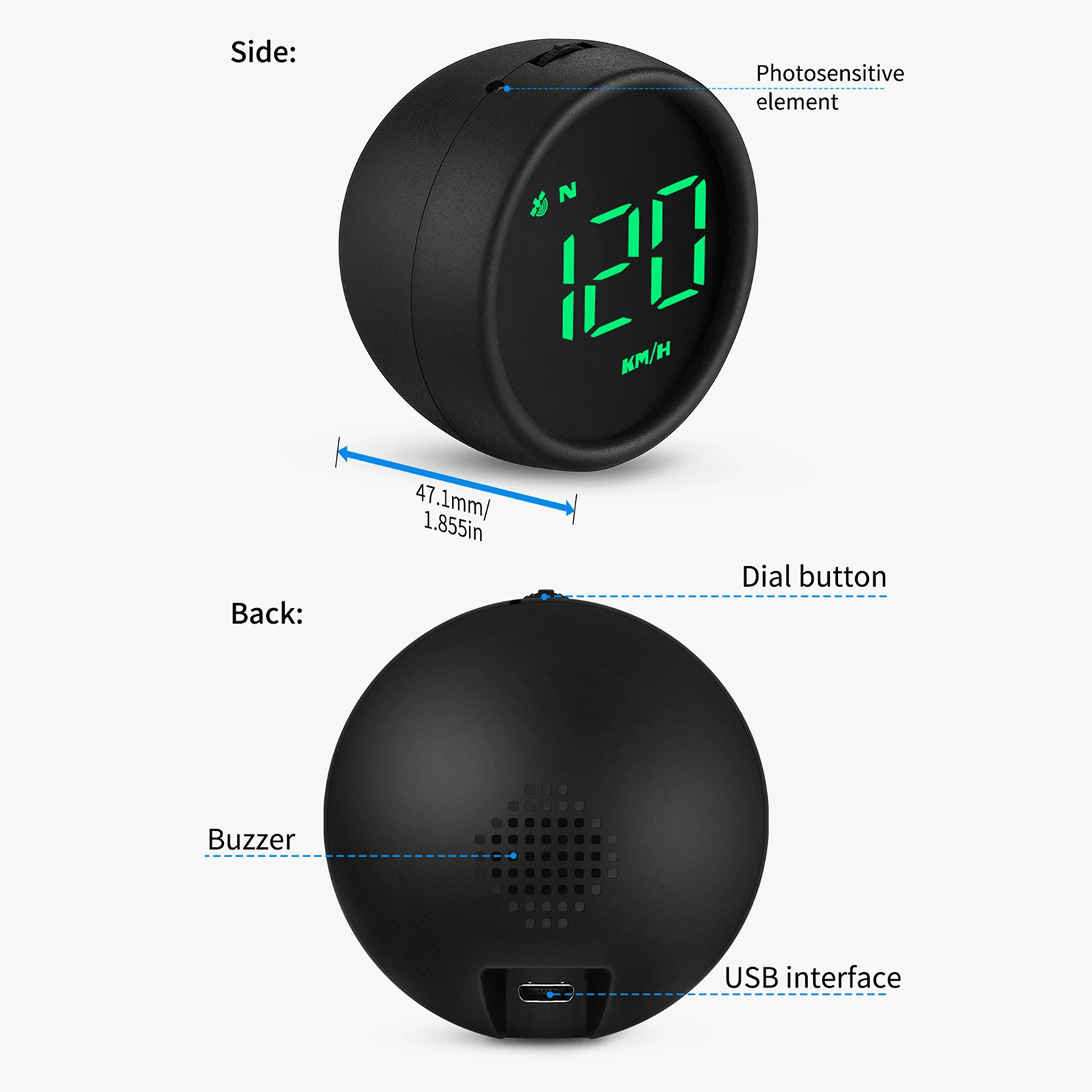 GPS Спидометр Умный Цифровой дисплей Автомобильный Мотоцикл Универсальный с