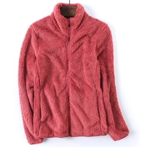 Новинка зимы 2020, Женская утолщенная теплая куртка из флиса кораллового цвета, простое однотонное женское повседневное пальто из флиса, женская одежда на молнии