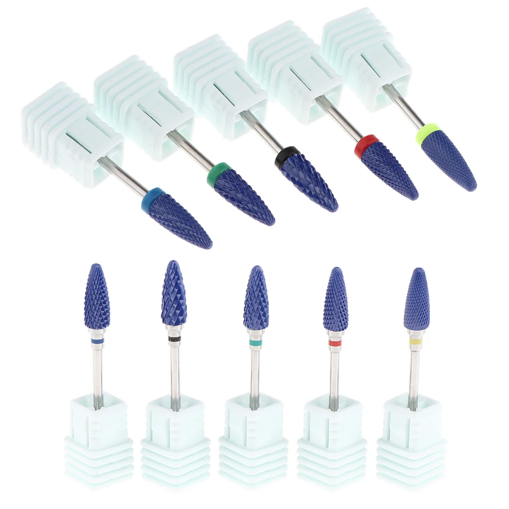 

High Quality Ceramic Nail Drill Bit Set for Natural & Artificial Nails, Length: 1.85 inches (Pack of 5)
