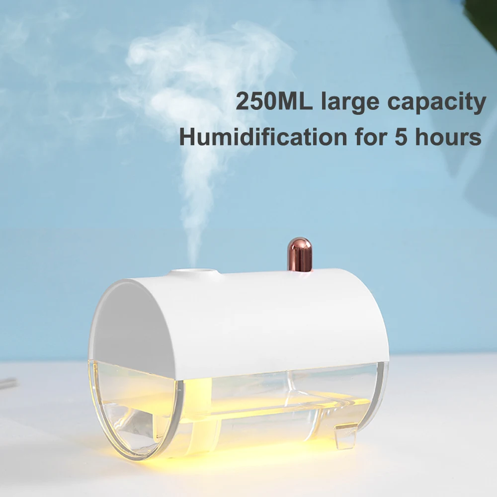 250ML Portable Shape Design Humidifier With Warm USB Charging Submarine Boat White LED Night Household | Автомобили и мотоциклы