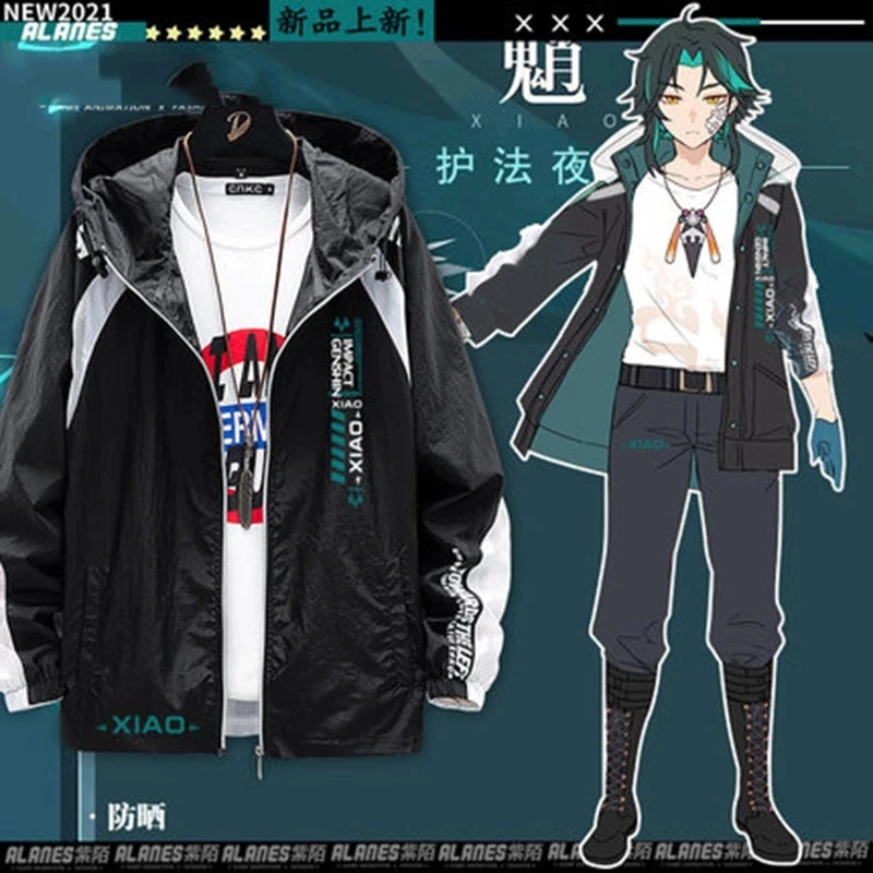 

Genshin Impact XIAO Game Cosplay Long Sleeve Sunscreen Clothes Anime Sweatshirt Adult Top Casual Hoodie Summer Jacket Xiao suits