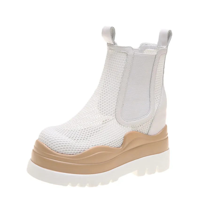 Женские массивные кроссовки без шнуровки ботильоны новая летняя мода короткие