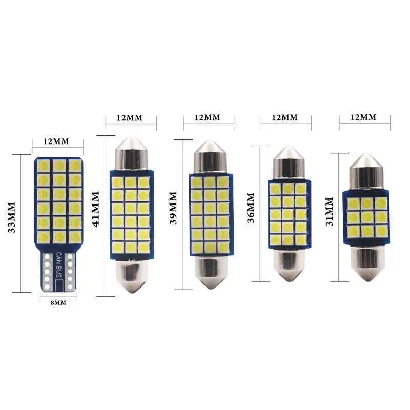 1 шт. T10 W5W светодиодный c5w светодиодный 31 мм 36 мм/39 мм/41 мм 18SMD 3030 чипы светодиодный гирлянда лампа автомобиля купольный светильник авто Интерьер лампа для чтения
