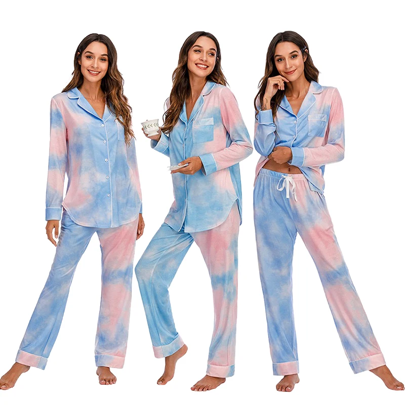 Пижама из модала с завязкой длинные брюки одежда для сна длинным рукавом