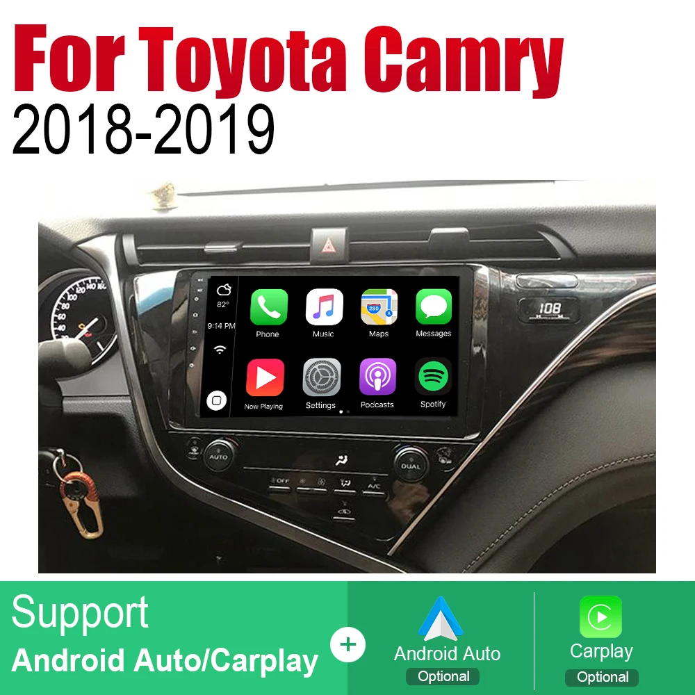 Автомагнитола на Android стерео DVD GPS навигация для Toyota Camry 2018 ~ 2019 Bluetooth Wi Fi 2din