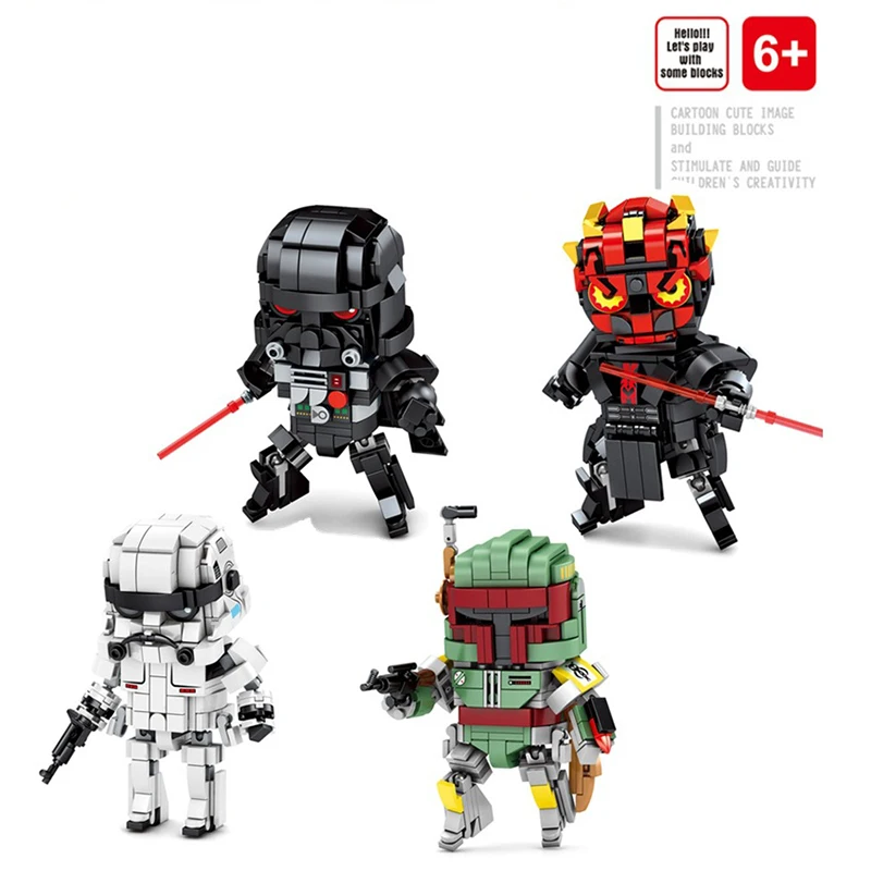 

MOC StarWars brickheadz Boba Fetts Stormtroopers action figures Collection model building blocks bricks toy for kids gift