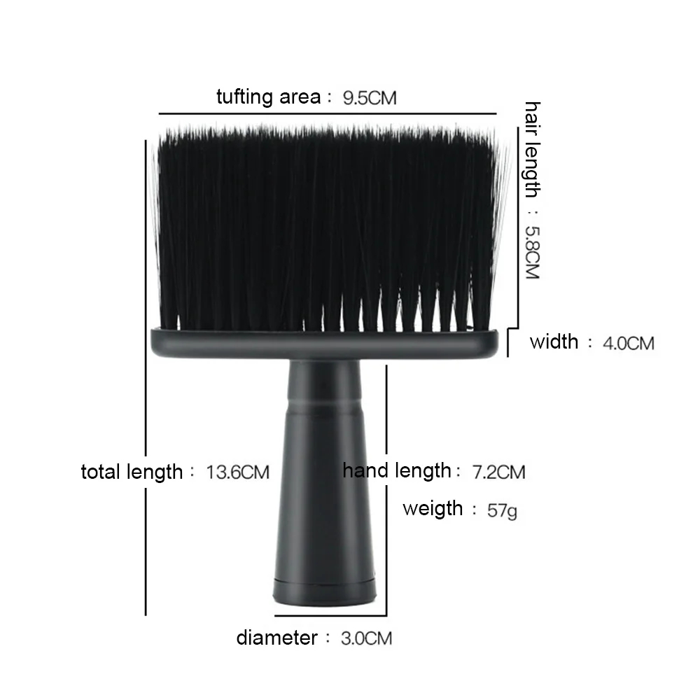 

Black Professional Soft Neck Face Duster Brushes Barber Hair Clean Hairbrush Beard Brush Salon Cutting Hairdressing Styling Tool