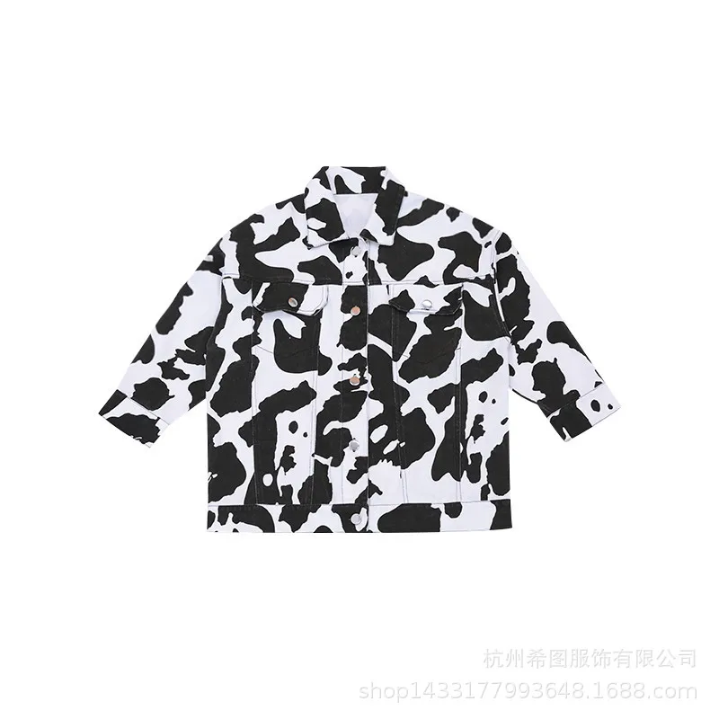 Куртка детская в западном стиле для девочек свободная куртка из коровьей кожи - Фото №1