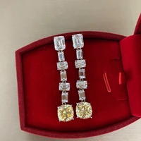 luxury aaaaa zircon drop earrings for women personality fashion jewelry ladies silver color long earrings