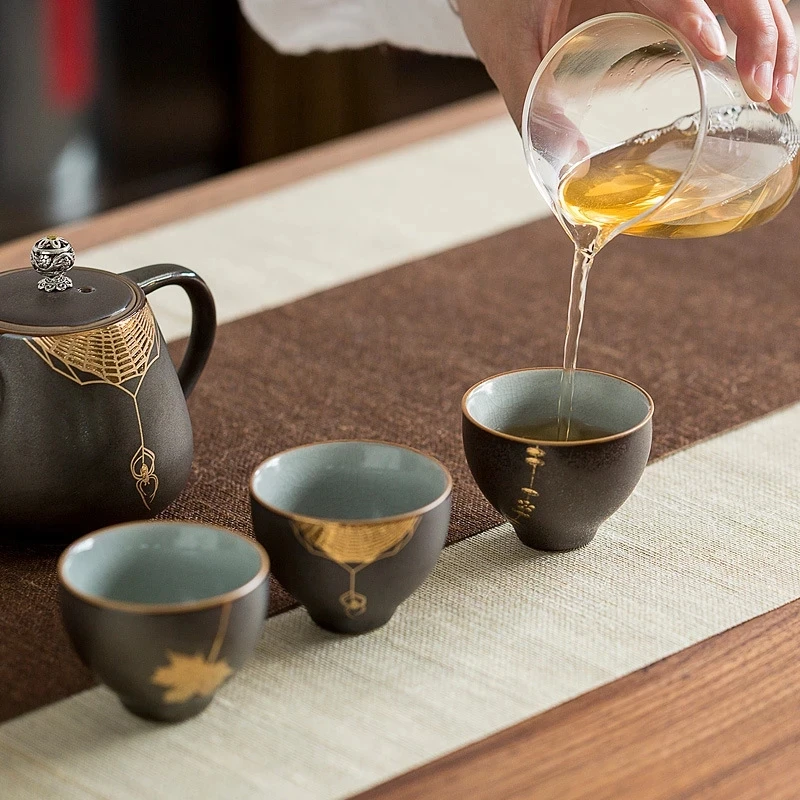 Высокое качество Ретро ржавчины с двойным остеклением Золото керамическая чашка