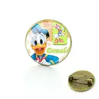Классическая Брошь Disney с Микки Маусом и Дональдом Даком, значок, стеклянный кабошон, арт-Рисунок, стеклянная купольная брошь, булавка