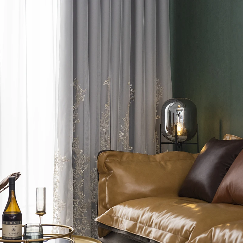 Элегантная декоративная синяя розовая бежевая Тюль + тканевые занавески для