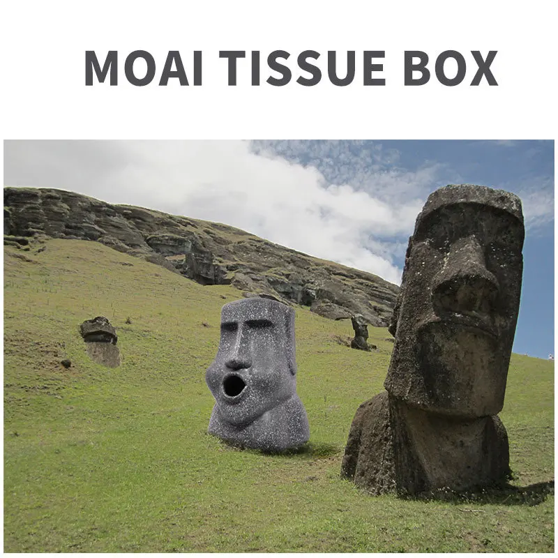 Креативная забавная папиросная коробка Moai из смолы домашний декор фигурки