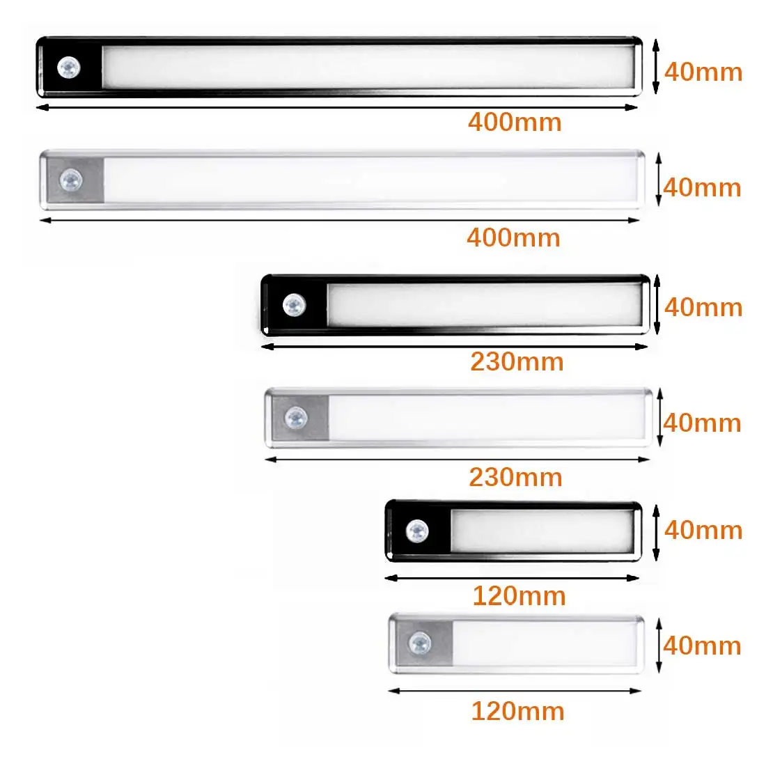 

New 12/23/40CM Ultra-Thin Motion Sensor USB LED Under Cabinet Lamp Lighting Rechargeable Wardrobe Cupboard Closet Night Light