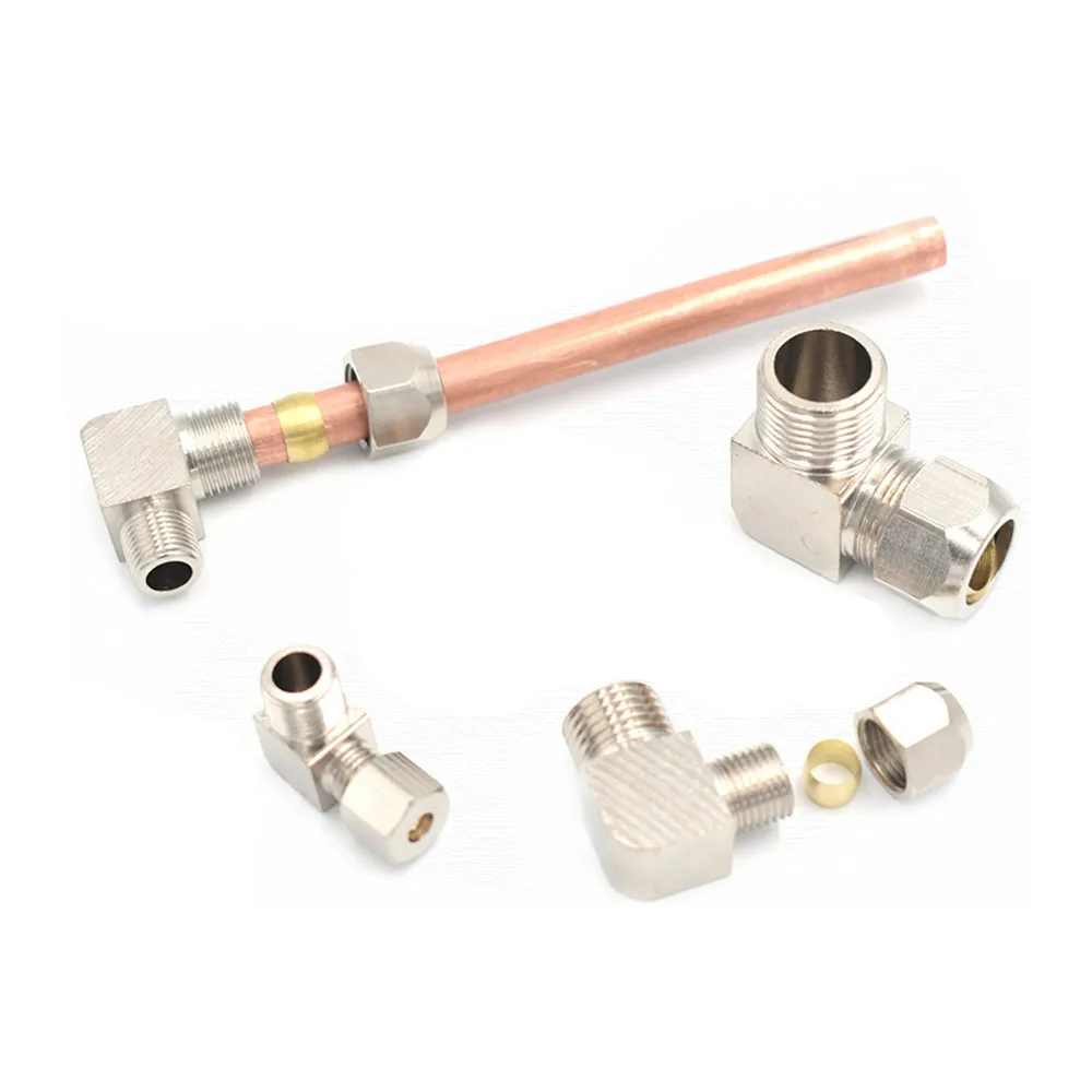 

Pneumatic fittings Male Thread 1/8" 1/4" 3/8" 1/2" Elbow Brass Fit 4 6 8 10 12mm OD Tube Coupler Adapter Connector