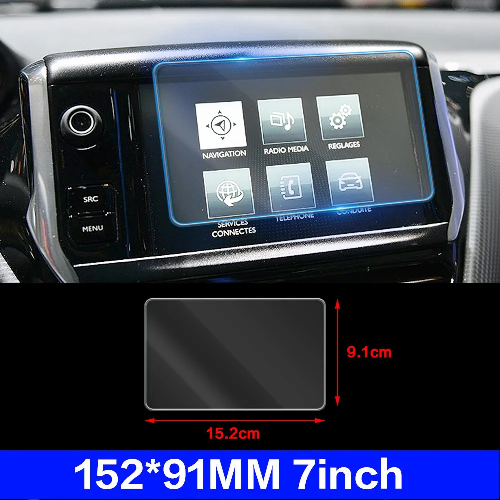 

For Peugeot 208 2012-2018 Car Multimedia Video GPS Navigation LCD Screen Tempered Glass Protective Film Anti Scratch Accessories
