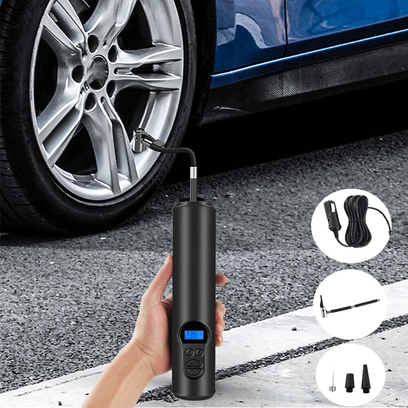 

Multifunction Rechargeable Air Pump Tire Inflator Cordless Portable Compressor Digital Car Tyre Pump for Car Bicycle Tires Balls