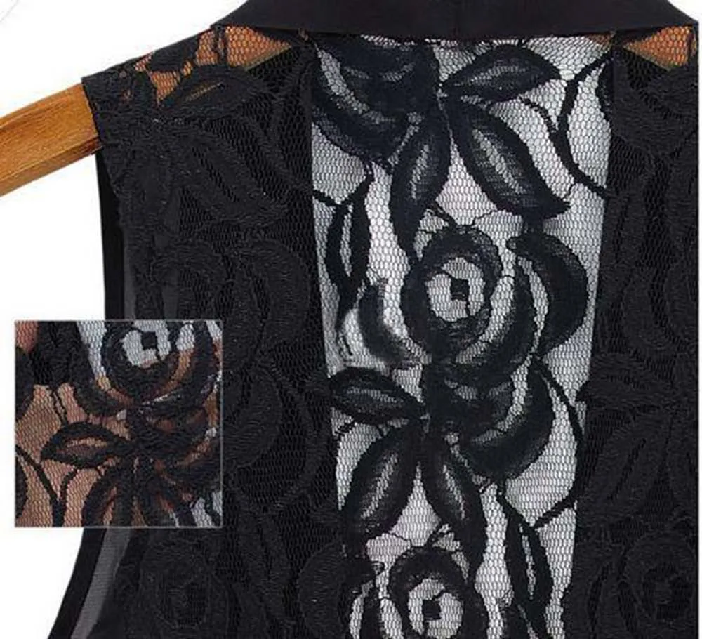 Женская блузка CACARE элегантная рубашка с кружевной спинкой без рукавов черного и