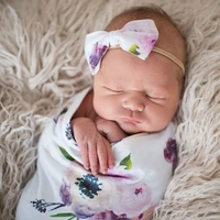 newborn baby swaddle with matching bow headband cocoon sleeping bag baby hair band set photography accessories