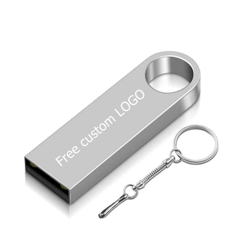 Silver USB флеш-накопитель 32 Гб 128 ГБ 8 ГБ флеш-накопитель 64 ГБ флеш-накопитель 16 Гб водонепроницаемый металлический u-диск 2,0 USB флеш-карта памяти бесплатный логотип на заказ - Color: Silver