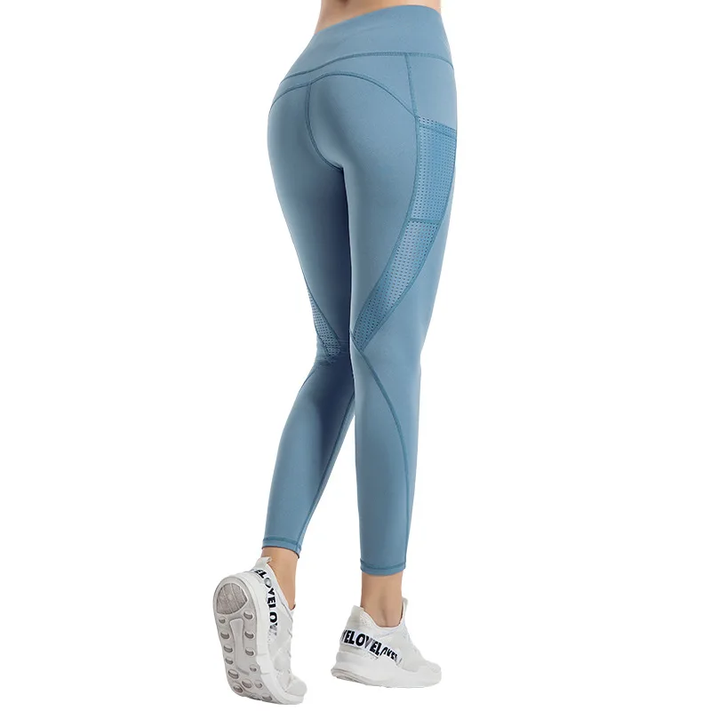 

2.0 Hollow S-shaped Mesh Yoga Fitness Pants Soft Naked-Feel Sport Yoga Pants High Waist Gym Jogging Fitness Athletic Legging