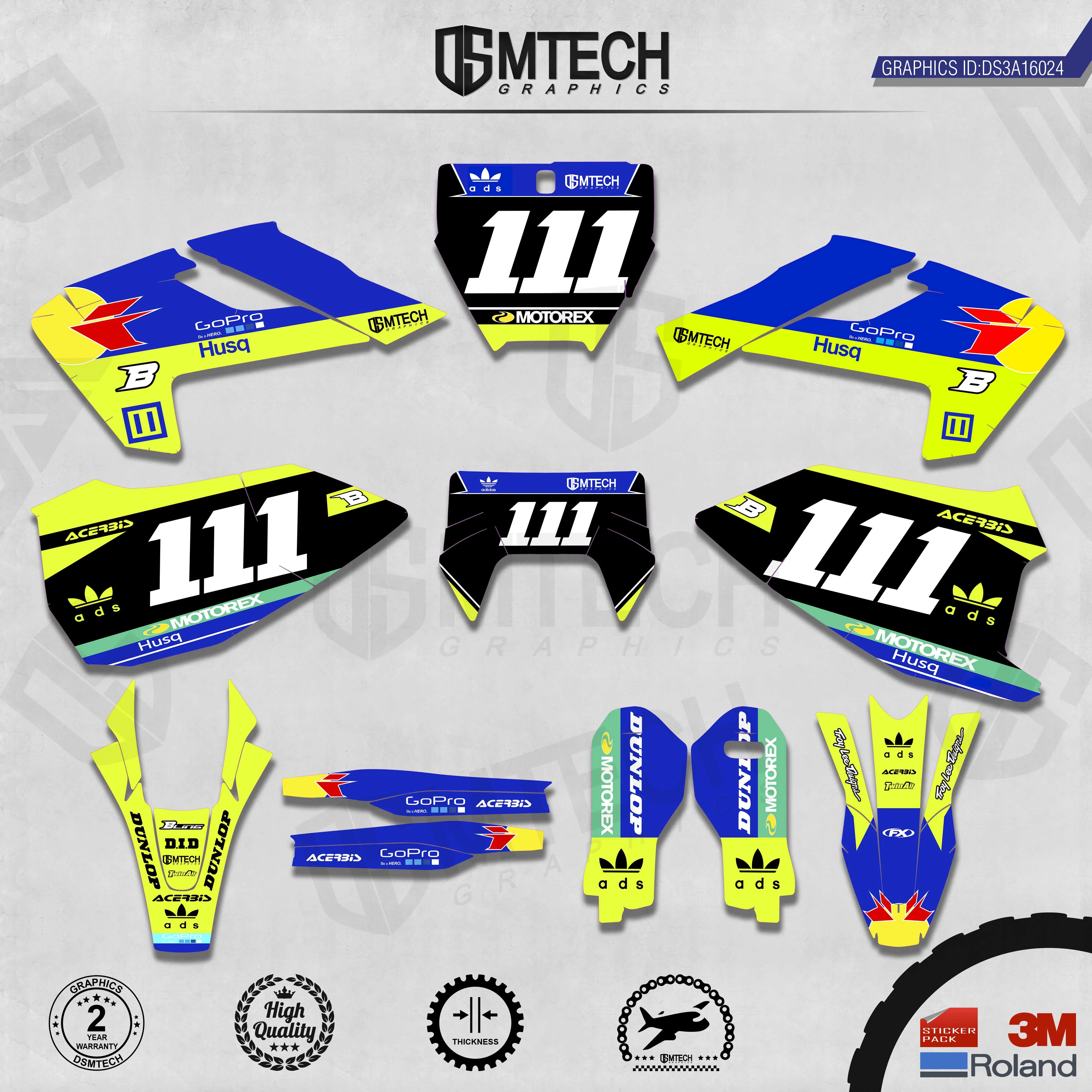 DSMTECH Customized Team Graphics Backgrounds Decals 3M Custom Stickers For TC FC TX FX FS 2016-2018  TE FE 2017-2019  024