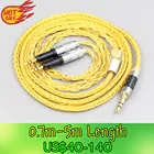 LN007471 6,5 мм 2,5 мм XLR Сделано в Китае 4,4 мм 16 Core OCC позолоченный плетеный кабель наушников для Audio-Technica ATH-R70X