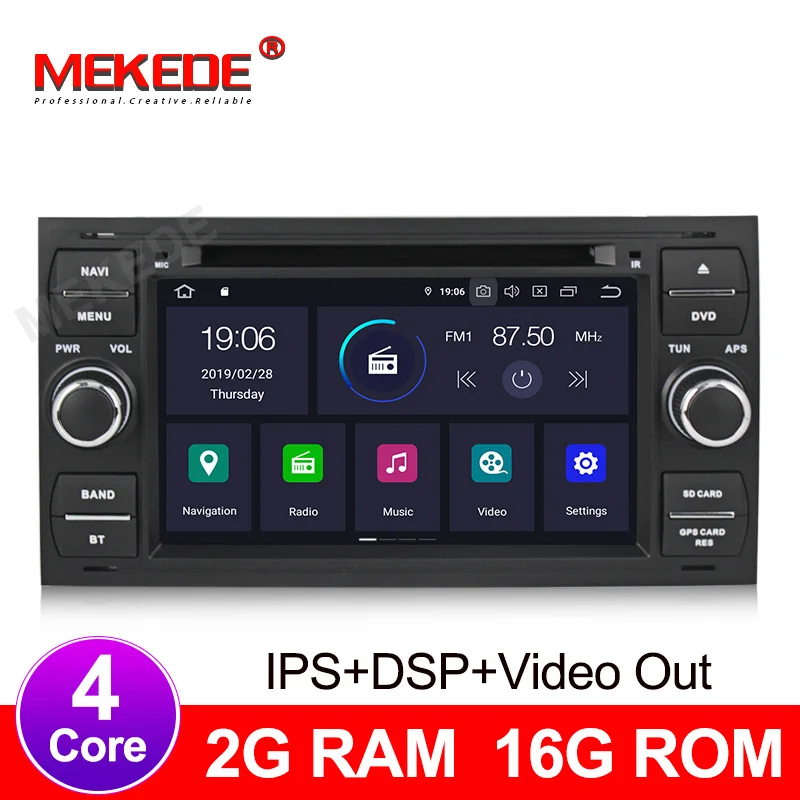Автомобильный мультимедийный видеоплеер MEKEDE 2 Din Android 9 для Ford/Mondeo/Focus/Transit/C MAX/Fiesta GPS