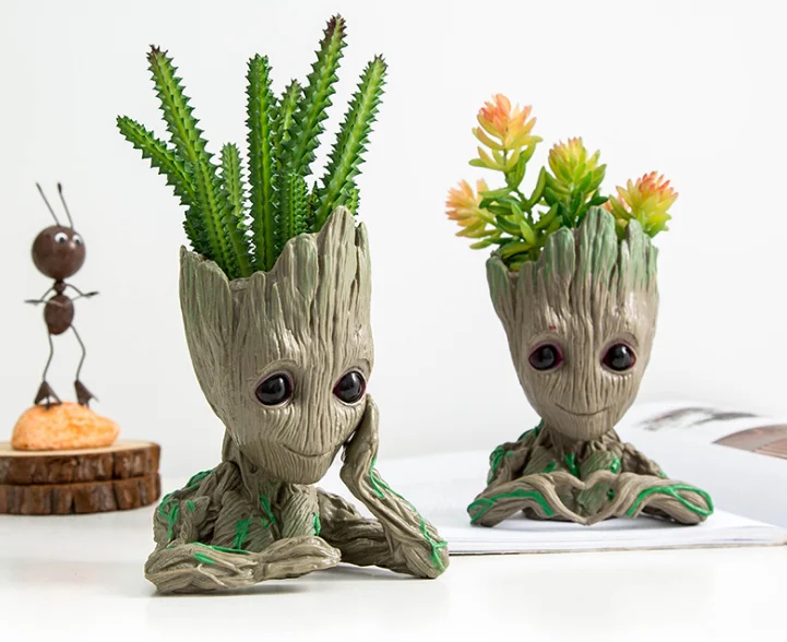 

nordic style creative Groot Treant Flower PVC Pot succulent plants bonsai Living room desktop imitation bonsai home decoration
